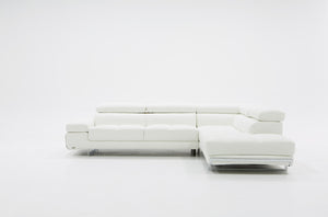 VIG Furniture Divani Casa Myst Mini - Modern White Eco-Leather Right Facing Sectional Sofa VGKNK8317-ECO-WHT