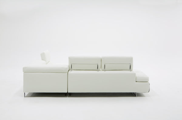 VIG Furniture Divani Casa Myst Mini - Modern White Eco-Leather Right Facing Sectional Sofa VGKNK8317-ECO-WHT