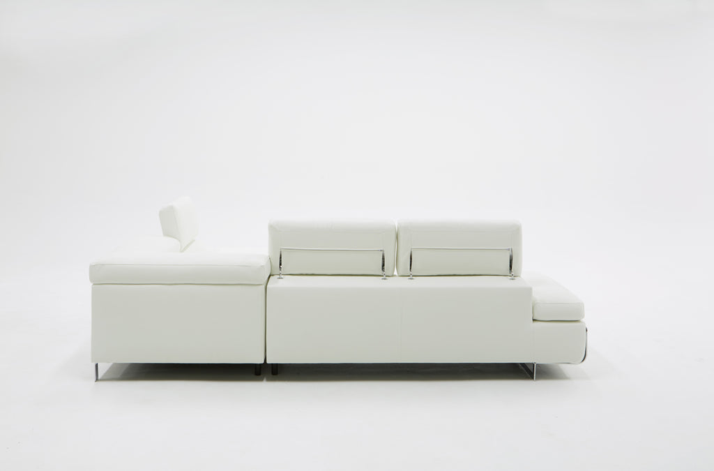 VIG Furniture Divani Casa Myst Mini - Modern White Eco-Leather Right Facing Sectional Sofa VGKNK8317-ECO-WHT