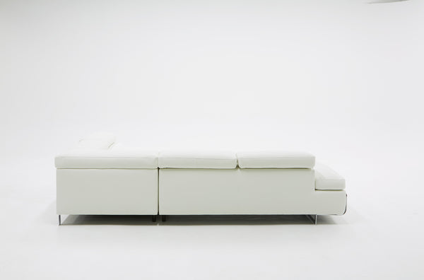 VIG Furniture Divani Casa Myst Mini - Modern White Eco-Leather Right Facing Sectional Sofa VGKNK8317-ECO-WHT