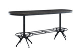 Zangief Industrial Counter Height Table Rustic Brown Fabric & Black Finish 73990-ACME