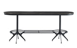 Zangief Industrial Counter Height Table Rustic Brown Fabric & Black Finish 73990-ACME