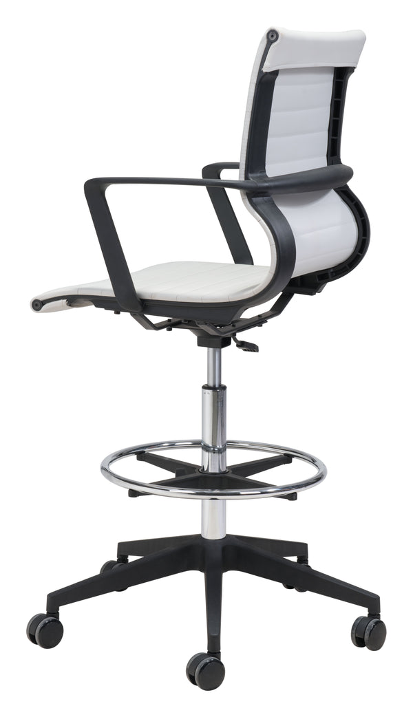 Zuo Modern Stacy 100% Polyurethane, Steel, Nylon Modern Commercial Grade Office Chair White, Black, Chrome 100% Polyurethane, Steel, Nylon