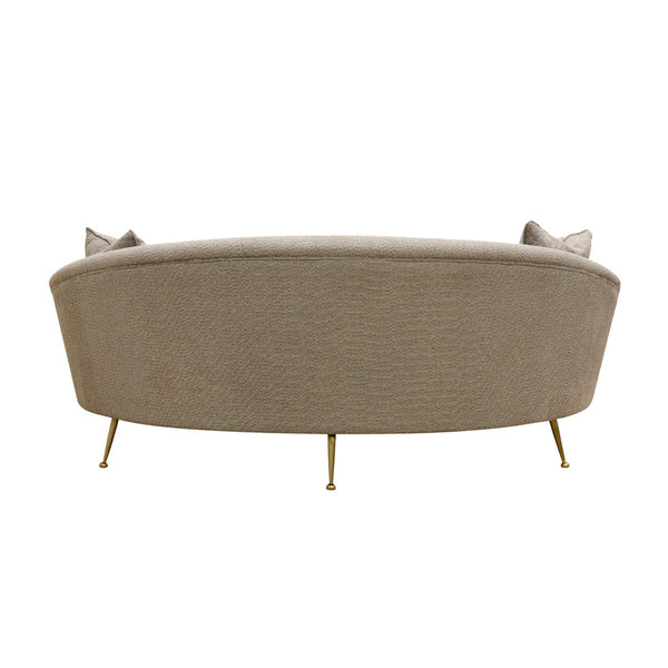 Pasargad Luna Collection Textured Fabric Curved Sofa, Mocha SOFA-DS0440M-PASARGAD