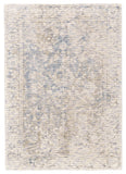 Reagan Distressed Ornamental Wool Rug, Dusk Blue/Beige, 9ft-6in x 13ft-6in