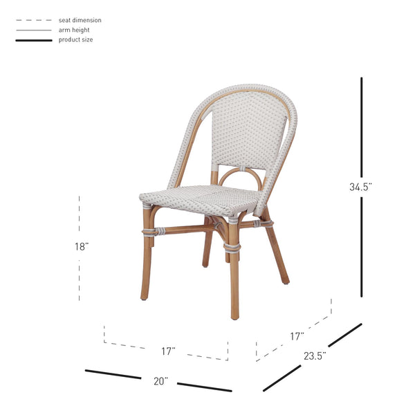 Avignon Paris Rattan Bistro Chair White/Gray