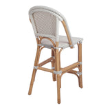 Avignon Paris Rattan Bistro Counter Stool White/Gray