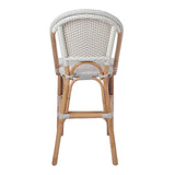 Avignon Paris Rattan Bistro Counter Stool White/Gray