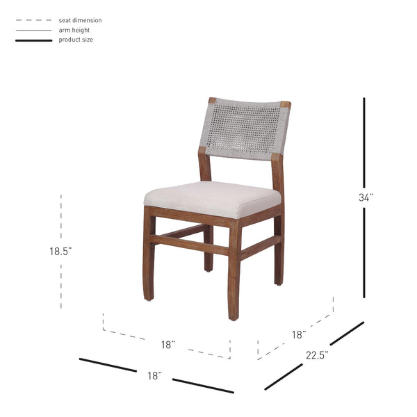 Pierre Rope Dining Chair - Set of 2 Gray