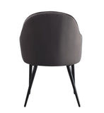 Caspian Contemporary Side Chair Dark Gray Fabric & Black Finish 74011-ACME