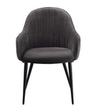 Caspian Contemporary Side Chair Dark Gray Fabric & Black Finish 74011-ACME