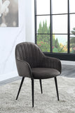 Caspian Contemporary Side Chair Dark Gray Fabric & Black Finish 74011-ACME