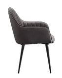 Caspian Contemporary Side Chair Dark Gray Fabric & Black Finish 74011-ACME