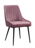 Caspian Contemporary Side Chair Pink Fabric & Black Finish 74012-ACME