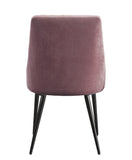 Caspian Contemporary Side Chair Pink Fabric & Black Finish 74012-ACME