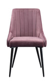 Caspian Contemporary Side Chair Pink Fabric & Black Finish 74012-ACME