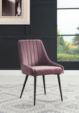 Caspian Contemporary Side Chair Pink Fabric & Black Finish 74012-ACME