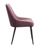 Caspian Contemporary Side Chair Pink Fabric & Black Finish 74012-ACME