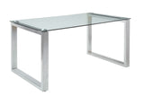 Abraham Contemporary Dining Table Clear Glass & Chrome Finish 74015-ACME