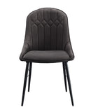 Abraham Contemporary Side Chair Gray Fabric & Black Finish 74016-ACME