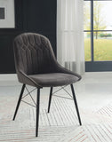 Abraham Contemporary Side Chair Gray Fabric & Black Finish 74016-ACME