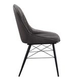 Abraham Contemporary Side Chair Gray Fabric & Black Finish 74016-ACME