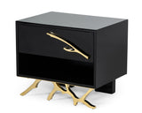 VIG Furniture Modrest Legend Modern Black & Gold Nightstand VGVCN8111-BLK