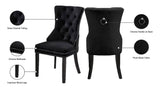 Nikki Velvet / Engineered Wood / Metal / Foam Contemporary Black Velvet Dining Chair - 23" W x 23" D x 40" H