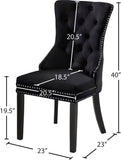 Nikki Velvet / Engineered Wood / Metal / Foam Contemporary Black Velvet Dining Chair - 23" W x 23" D x 40" H