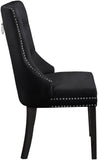 Nikki Velvet / Engineered Wood / Metal / Foam Contemporary Black Velvet Dining Chair - 23" W x 23" D x 40" H