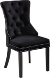 Nikki Velvet / Engineered Wood / Metal / Foam Contemporary Black Velvet Dining Chair - 23" W x 23" D x 40" H