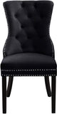 Nikki Velvet / Engineered Wood / Metal / Foam Contemporary Black Velvet Dining Chair - 23" W x 23" D x 40" H