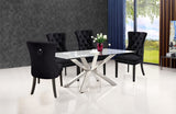 Nikki Velvet / Engineered Wood / Metal / Foam Contemporary Black Velvet Dining Chair - 23" W x 23" D x 40" H