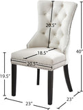 Nikki Velvet / Engineered Wood / Metal / Foam Contemporary Cream Velvet Dining Chair - 23" W x 23" D x 40" H