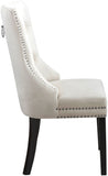 Nikki Velvet / Engineered Wood / Metal / Foam Contemporary Cream Velvet Dining Chair - 23" W x 23" D x 40" H