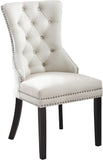 Nikki Velvet / Engineered Wood / Metal / Foam Contemporary Cream Velvet Dining Chair - 23" W x 23" D x 40" H