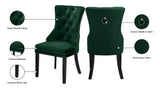 Nikki Velvet / Engineered Wood / Metal / Foam Contemporary Green Velvet Dining Chair - 23" W x 23" D x 40" H