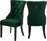 Nikki Velvet / Engineered Wood / Metal / Foam Contemporary Green Velvet Dining Chair - 23" W x 23" D x 40" H