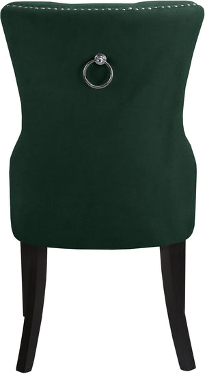 Nikki Velvet / Engineered Wood / Metal / Foam Contemporary Green Velvet Dining Chair - 23" W x 23" D x 40" H