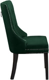 Nikki Velvet / Engineered Wood / Metal / Foam Contemporary Green Velvet Dining Chair - 23" W x 23" D x 40" H