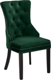 Nikki Velvet / Engineered Wood / Metal / Foam Contemporary Green Velvet Dining Chair - 23" W x 23" D x 40" H