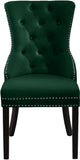 Nikki Velvet / Engineered Wood / Metal / Foam Contemporary Green Velvet Dining Chair - 23" W x 23" D x 40" H