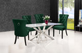 Nikki Velvet / Engineered Wood / Metal / Foam Contemporary Green Velvet Dining Chair - 23" W x 23" D x 40" H