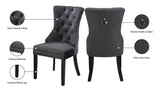 Nikki Velvet / Engineered Wood / Metal / Foam Contemporary Grey Velvet Dining Chair - 23" W x 23" D x 40" H