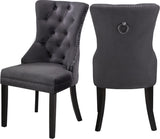 Nikki Velvet / Engineered Wood / Metal / Foam Contemporary Grey Velvet Dining Chair - 23" W x 23" D x 40" H