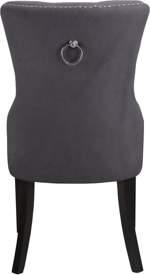 Nikki Velvet / Engineered Wood / Metal / Foam Contemporary Grey Velvet Dining Chair - 23" W x 23" D x 40" H