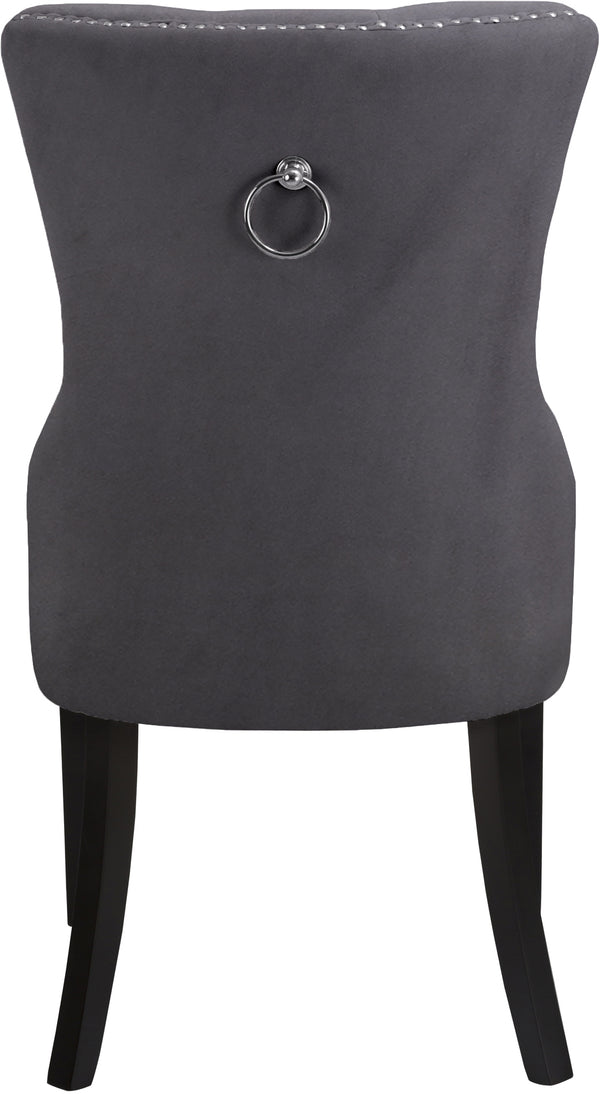 Nikki Velvet / Engineered Wood / Metal / Foam Contemporary Grey Velvet Dining Chair - 23" W x 23" D x 40" H