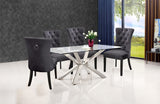 Nikki Velvet / Engineered Wood / Metal / Foam Contemporary Grey Velvet Dining Chair - 23" W x 23" D x 40" H