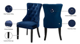 Nikki Velvet / Engineered Wood / Metal / Foam Contemporary Navy Velvet Dining Chair - 23" W x 23" D x 40" H