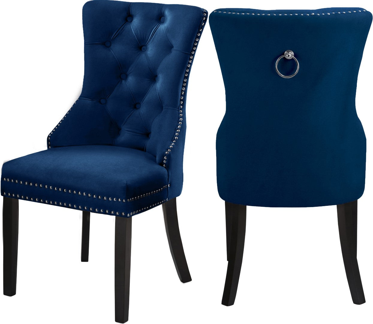 Nikki Velvet Dining Chair - Thumbnail 3